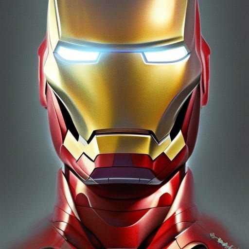 Iron Man Portrait in Hyperdetailed Art Nouveau Style