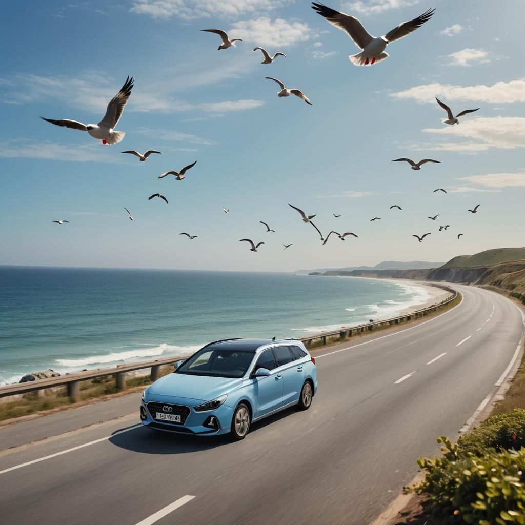 Hyundai i30 Combi Drives on Sunny Coastal Road