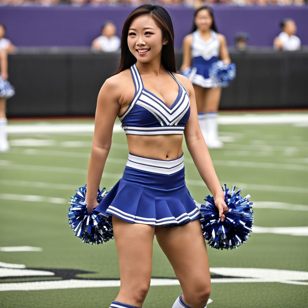 Sexy Asian Cheerleader in Lingerie