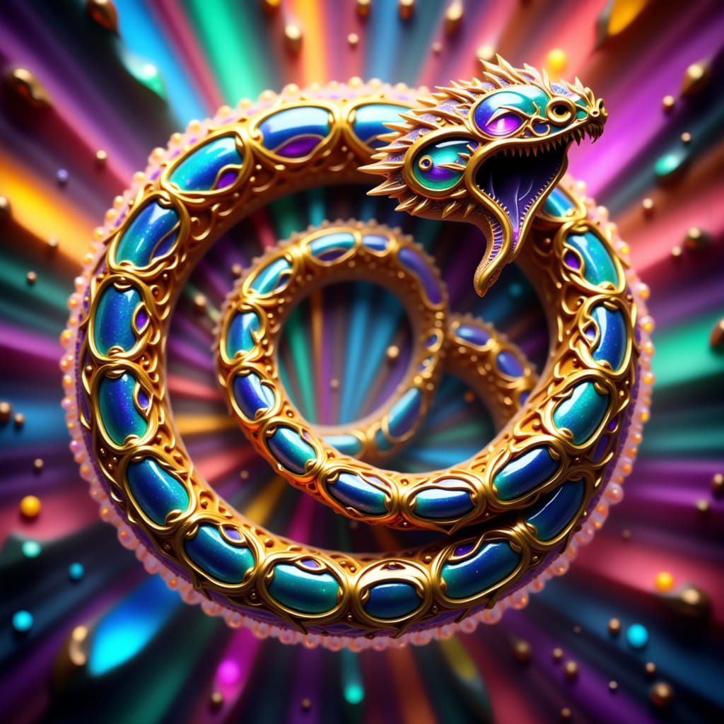 Opal Serpent in Surreal Salvador Dali Style