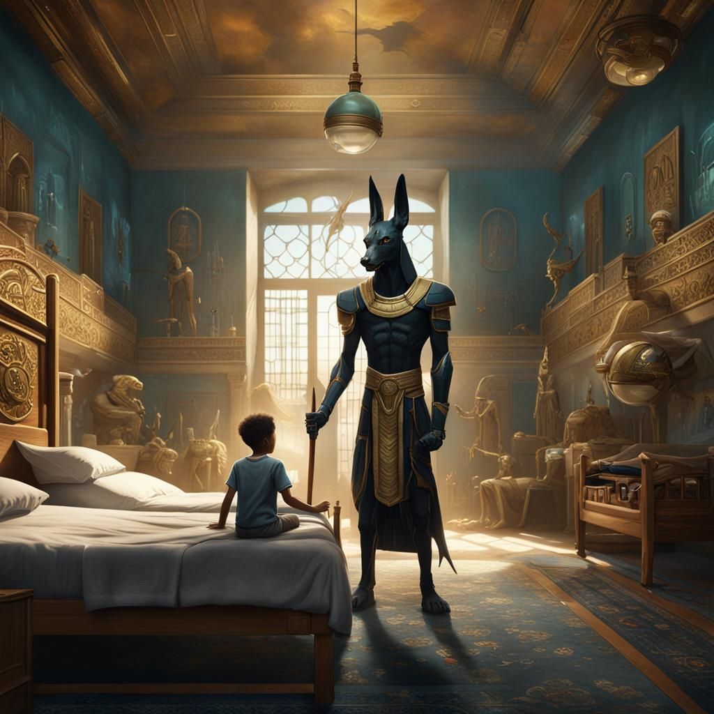 Anubis in Hospital Room: Fantasy Concept Art