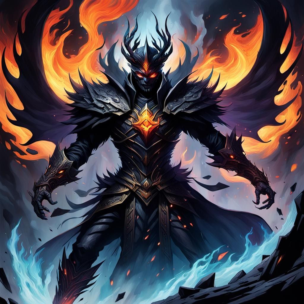 Shadow Monarch: Black Flames Ignite in Hyperrealistic Art