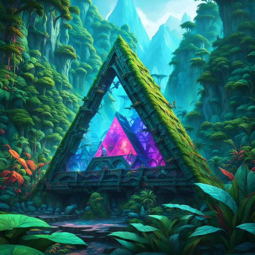 Colorful Abstract Triangle Structure in Jungle