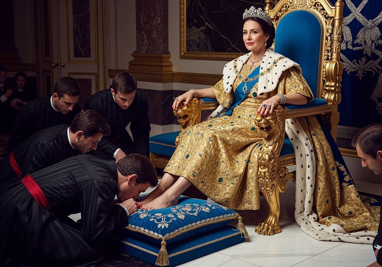 French Empress on Opulent Throne, Professional Photography