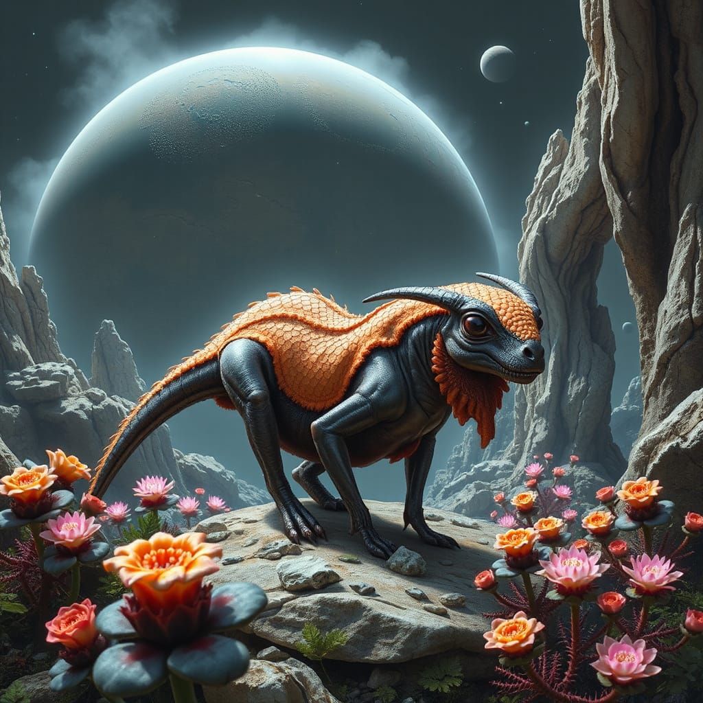 Alien Exoplanet Life: Hybrid Species Evolution