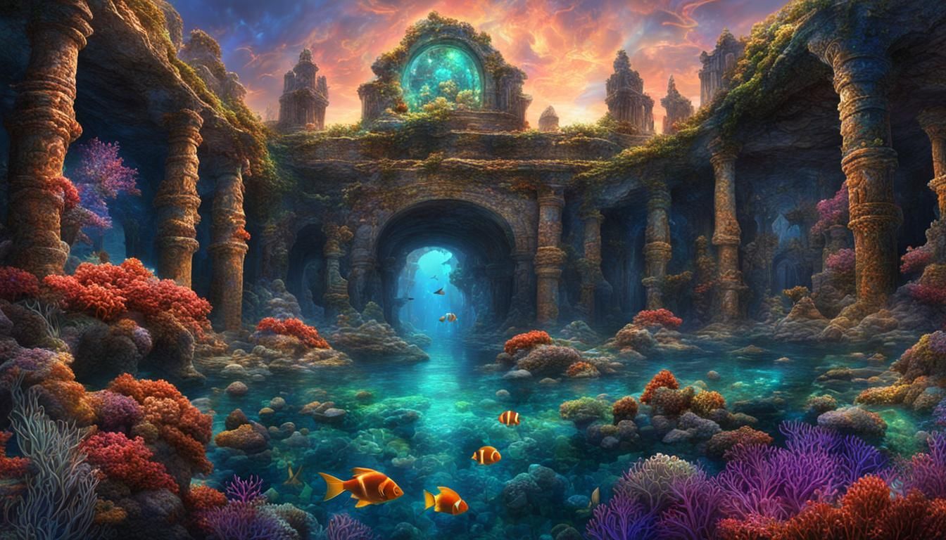 (2) Coral reef reclaims sunken temple of Atlantis,