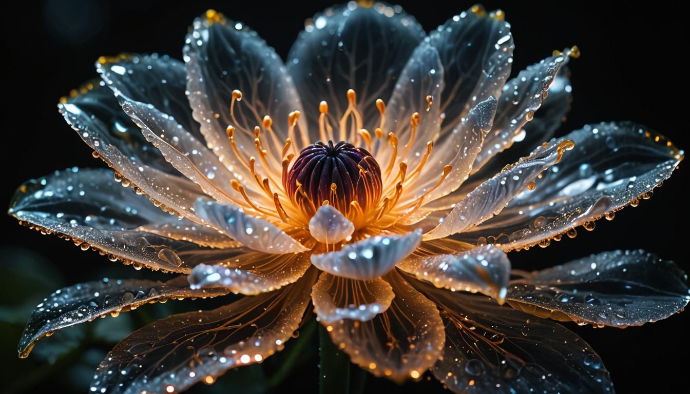 Glowing Bioluminescent Flower in Luminism Photography