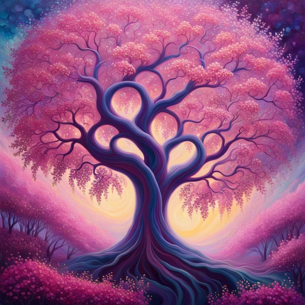 Pink tree of life