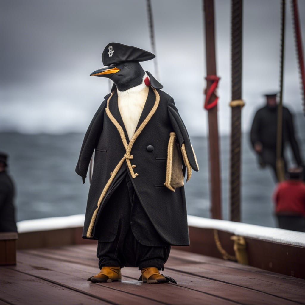 Pirate Shackleton as Penguin on the Endurance