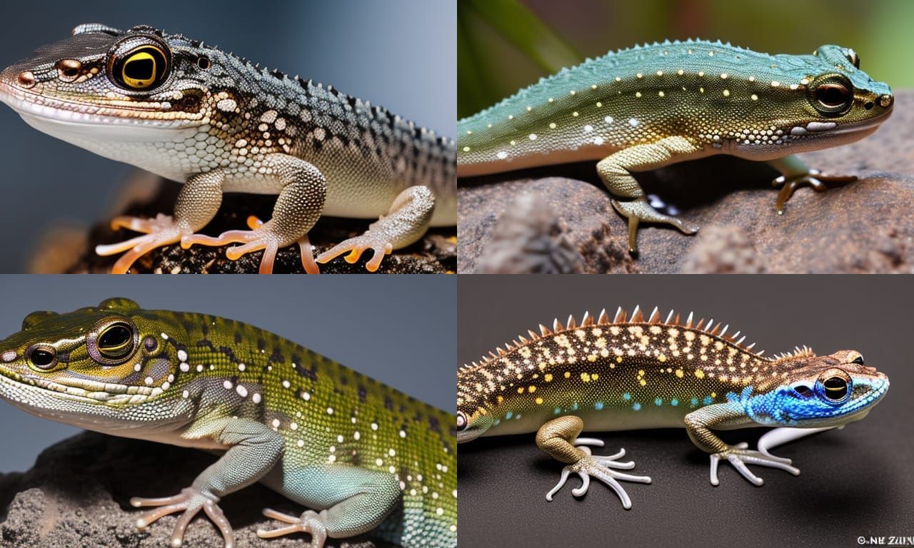 Hyperdetailed Silver Hybrid Amphibian Portrait