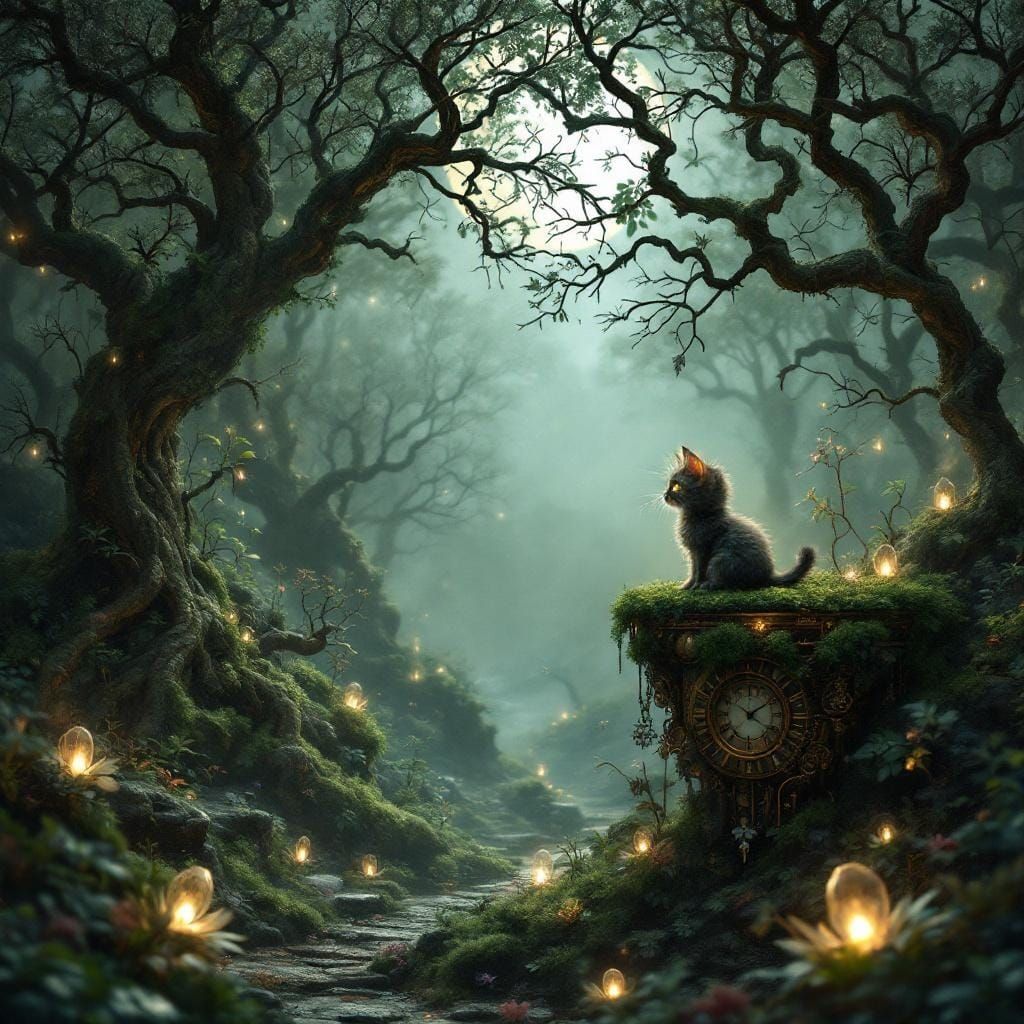 Magical Fairy Glen with Clockwork Trees