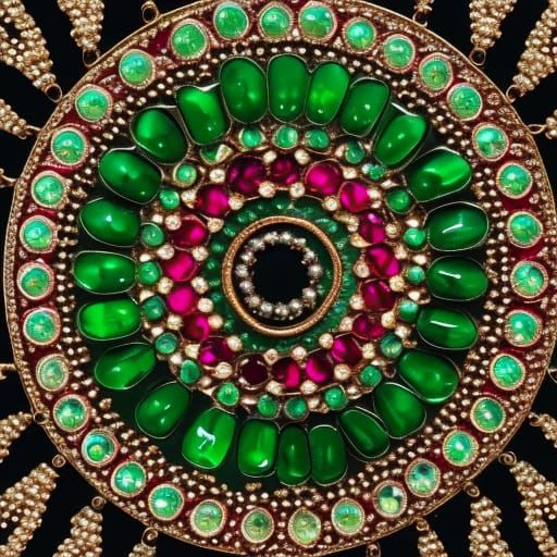Jewellery Still Life with Emeralds and Rubies