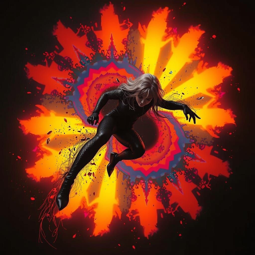 Figure Emerges From Shadows With Red And Black Aura