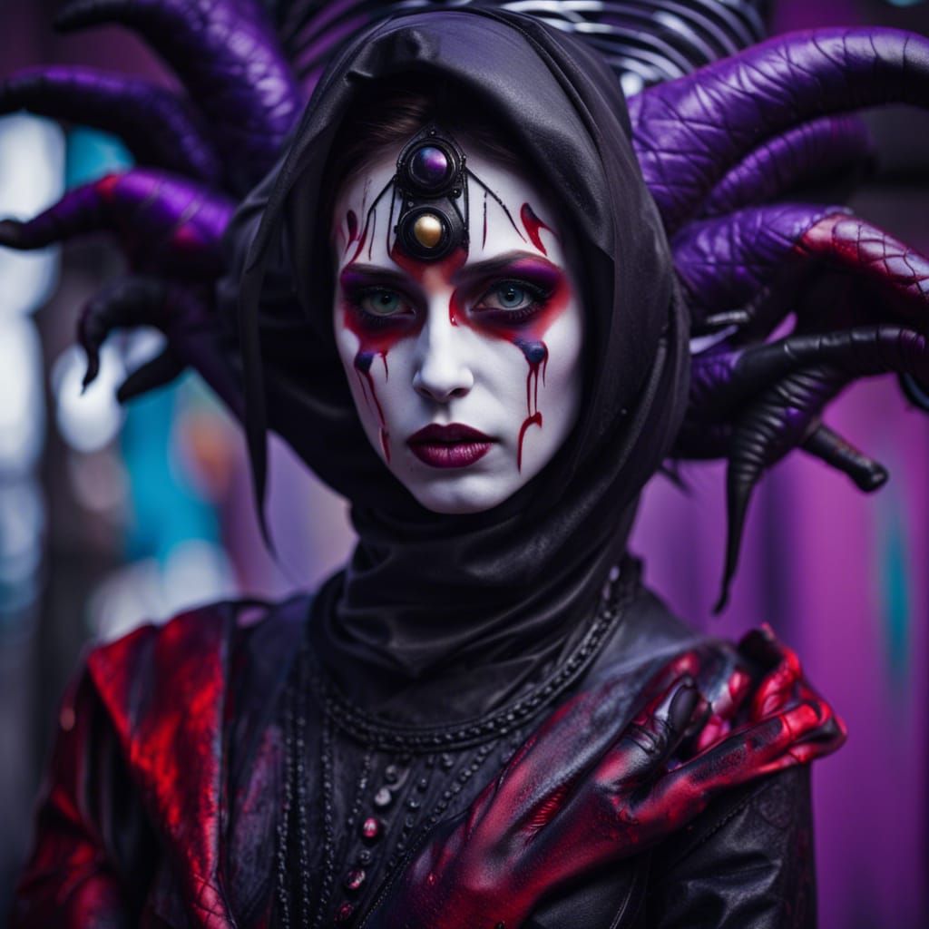 Alien with Black Makeup in Orientalist Style