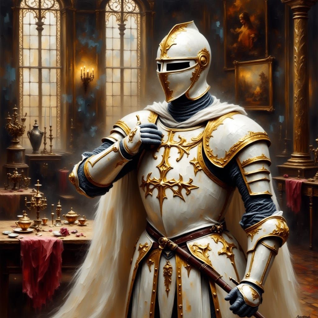 Heroic Knight in Sunlit Grandeur