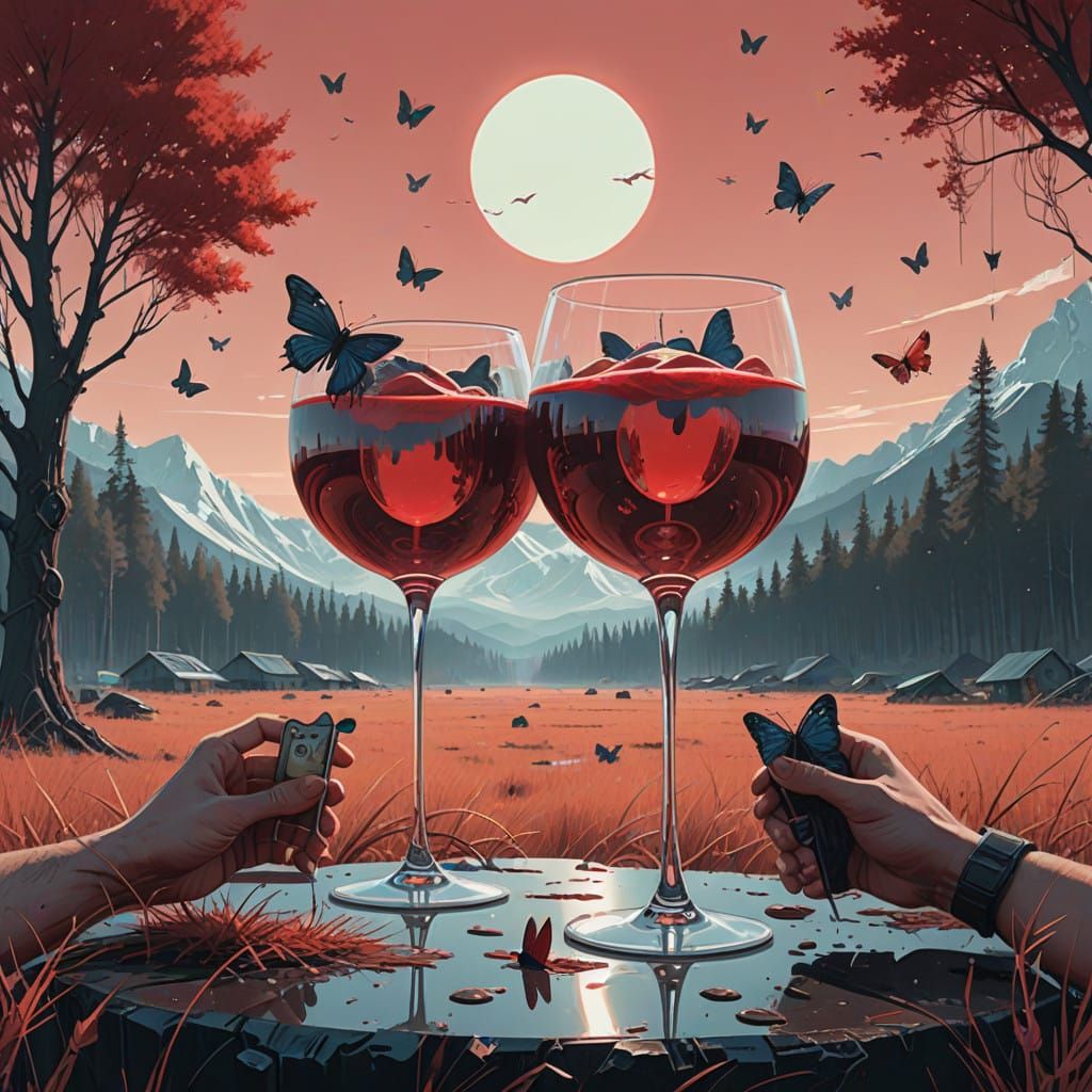 Whimsical Kisses in an Enchanted Silver Garden