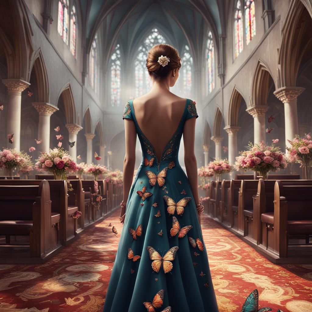 Butterfly Tattoo Bride: Detailed Matte Painting