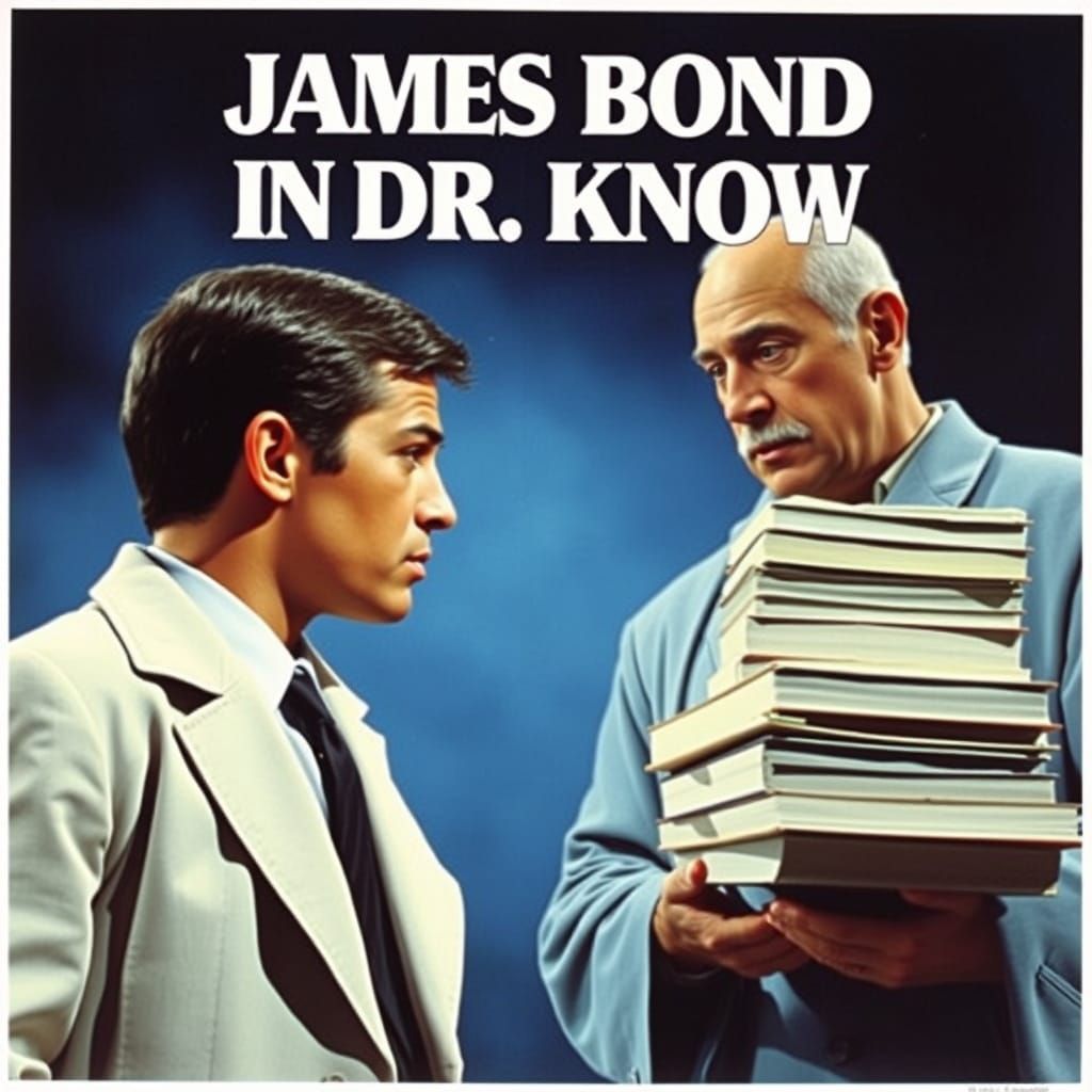 A movie poster, "James Bond in Dr. Know." 1962 young Sean Co...