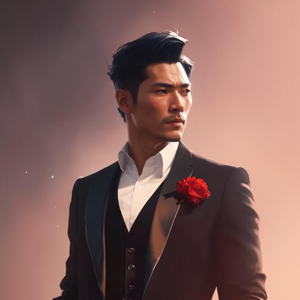 Hyperdetailed Portrait of Man in Black Suit