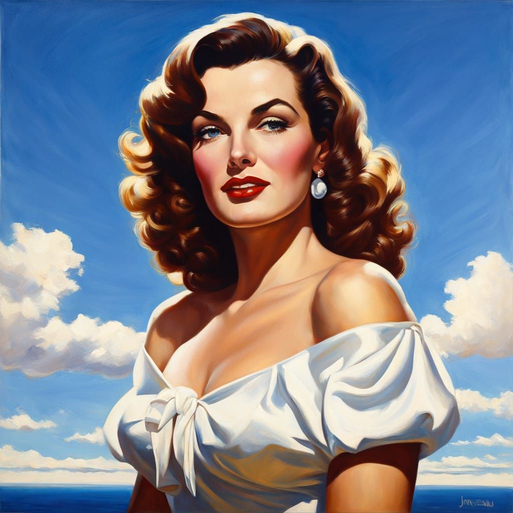 Beautiful Woman Portrait in Impressionistic Oil Style