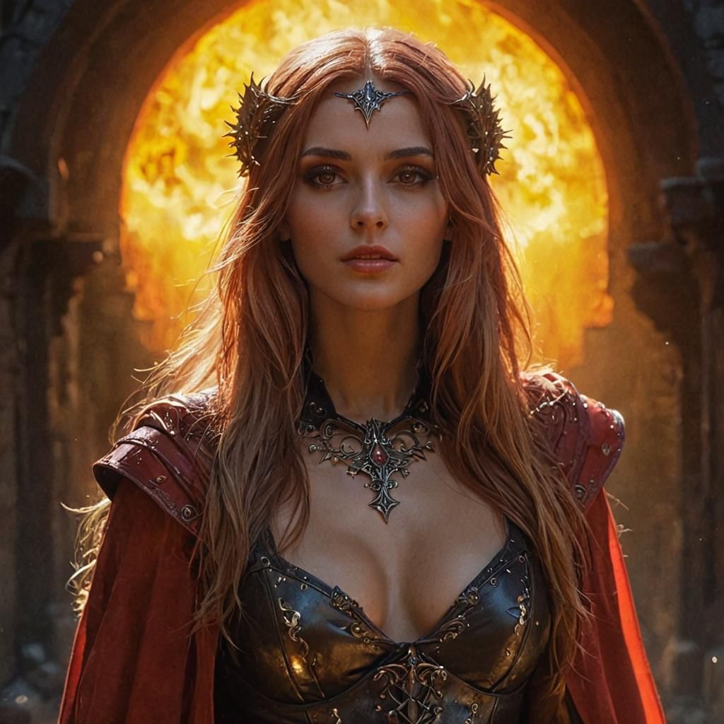 Mystical Battlemage in Gothic Medieval Alleyway