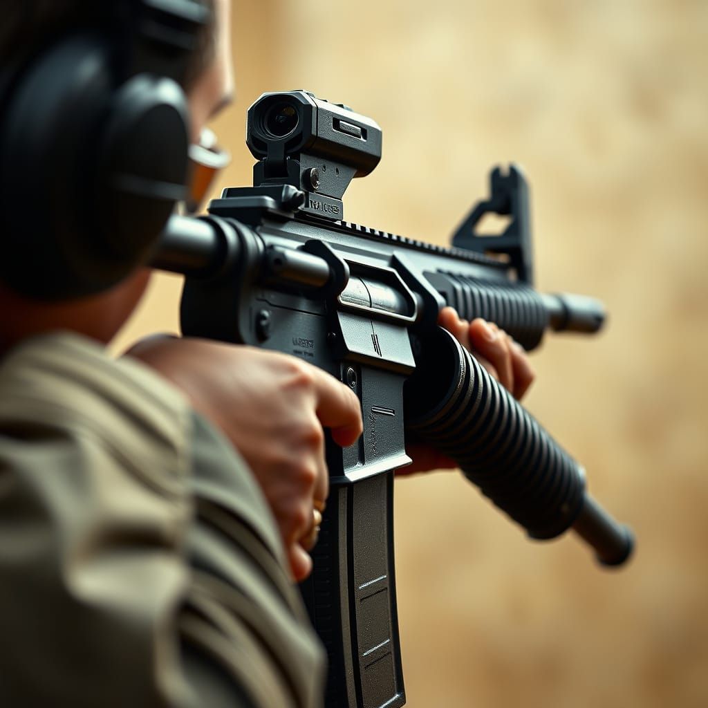 M16 Assault Rifle Detailed Realistic Render