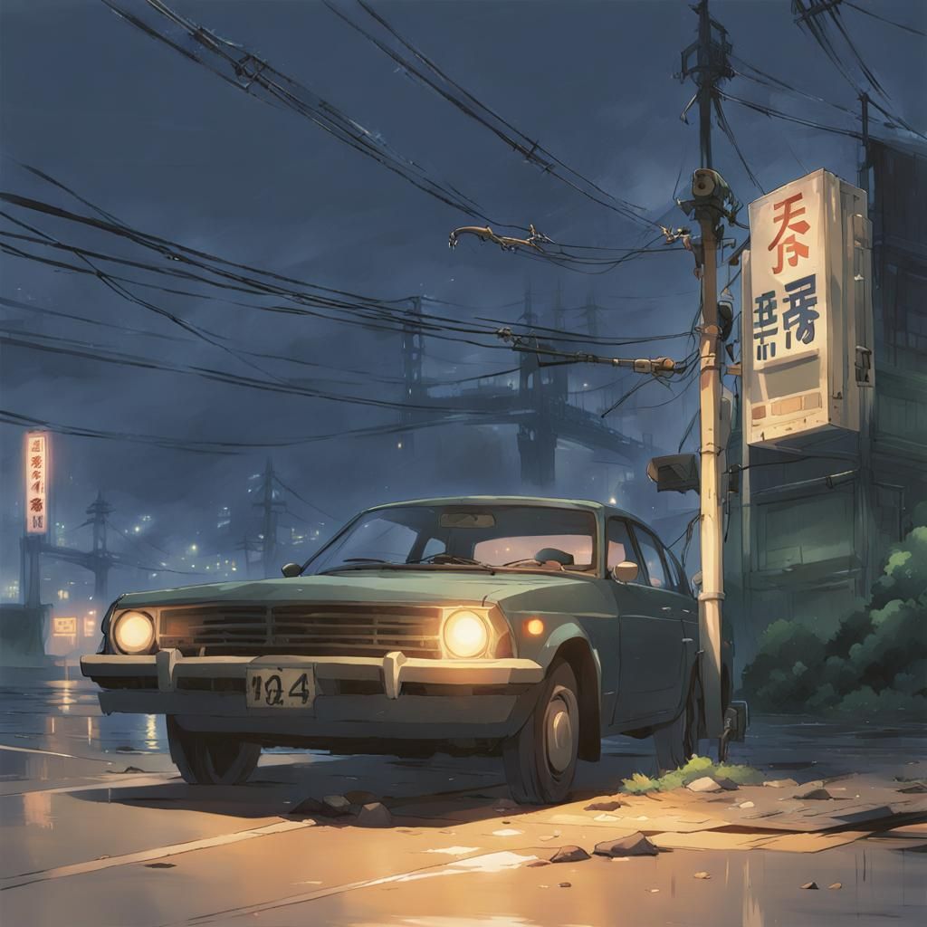 Grimdark Scene in Anime Style