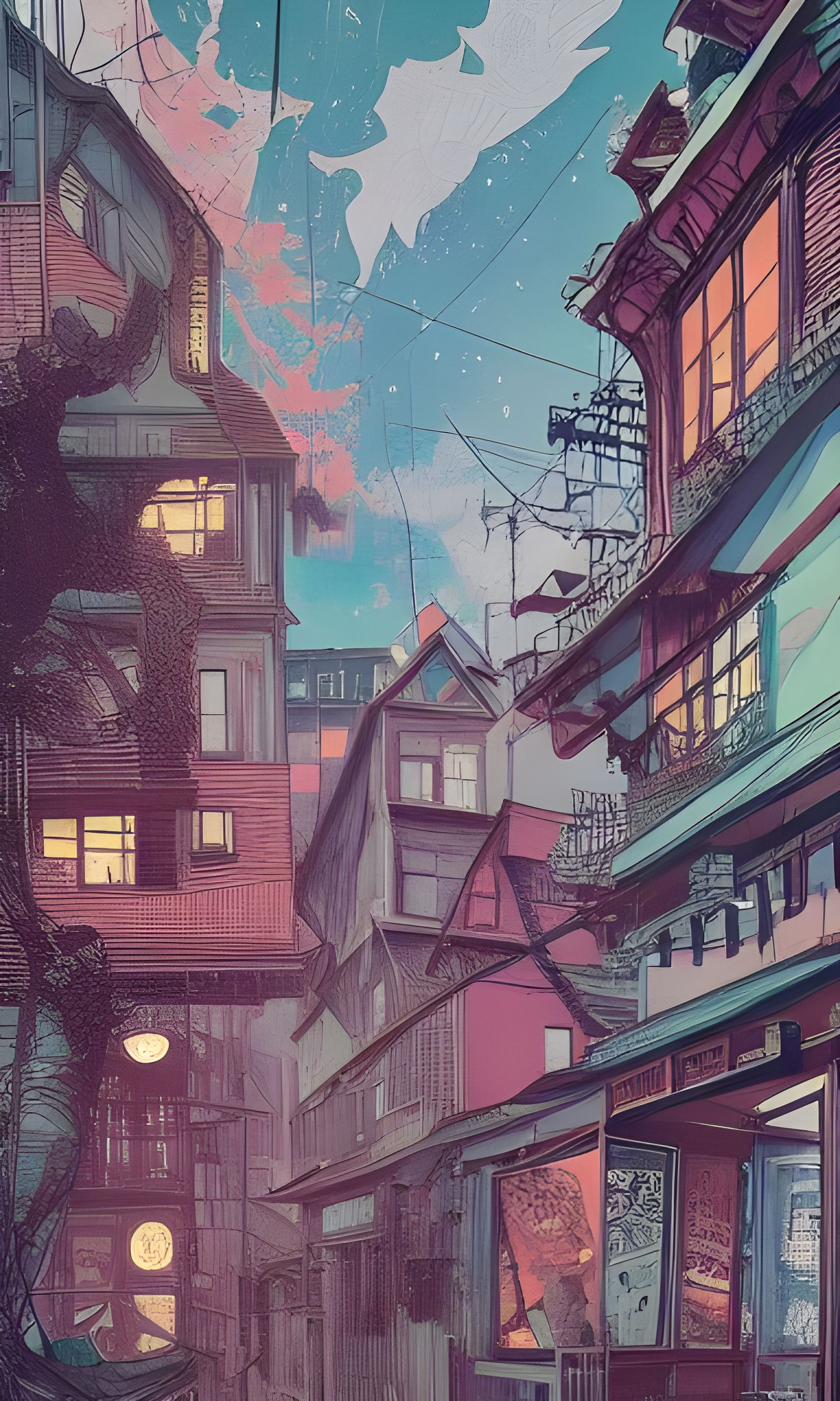 Charming Small Town: Matte Painting by Ismail Inceoglu