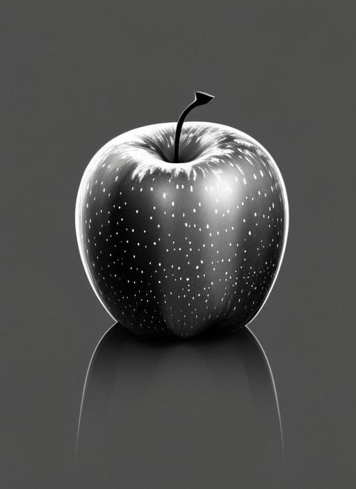 Dark Ivory Apple: Modern Art Photograph