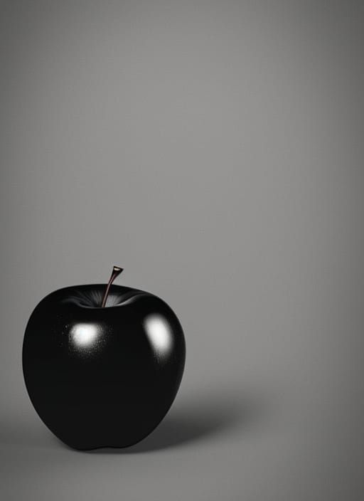 Exquisite Black Apple in Modern Art Style