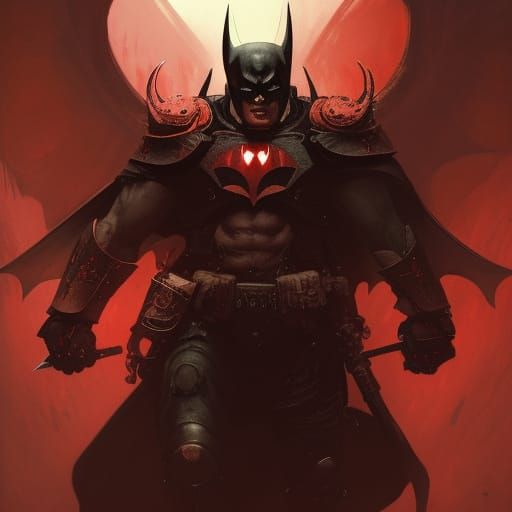 Khorne Batman: Dark Fantasy Concept Art