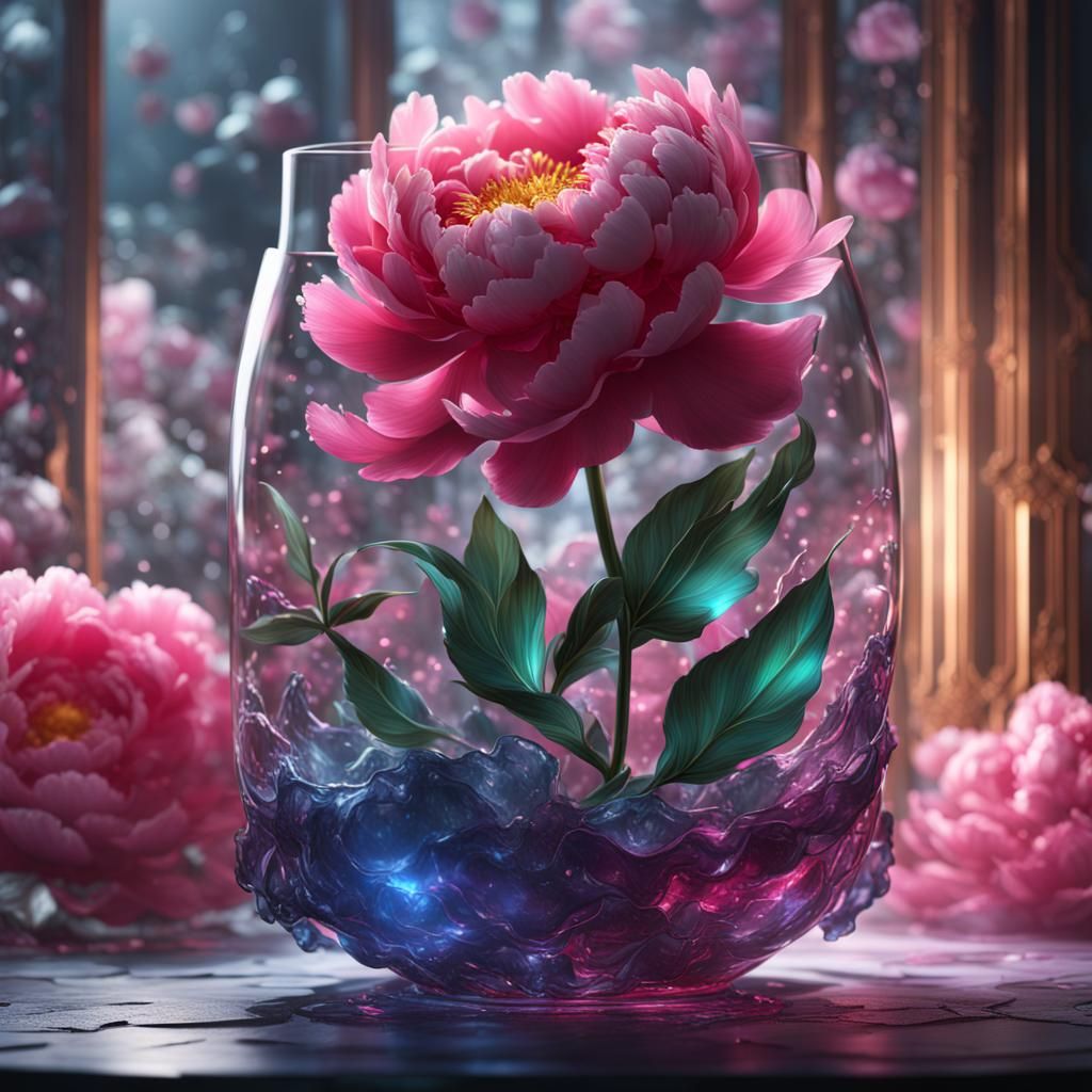 Glass Peony: Detailed Fantasy Concept Art