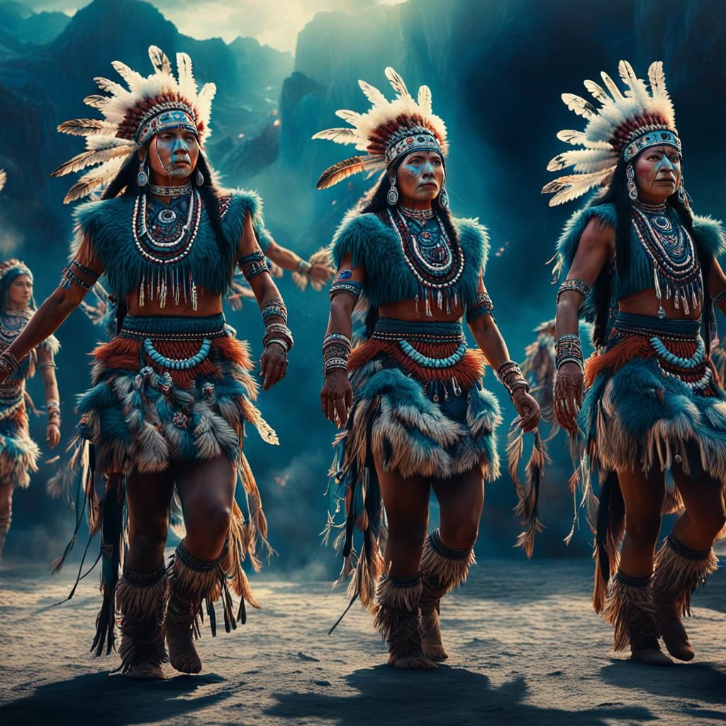 Native American Spirit Dancers: Digital Matte Painting