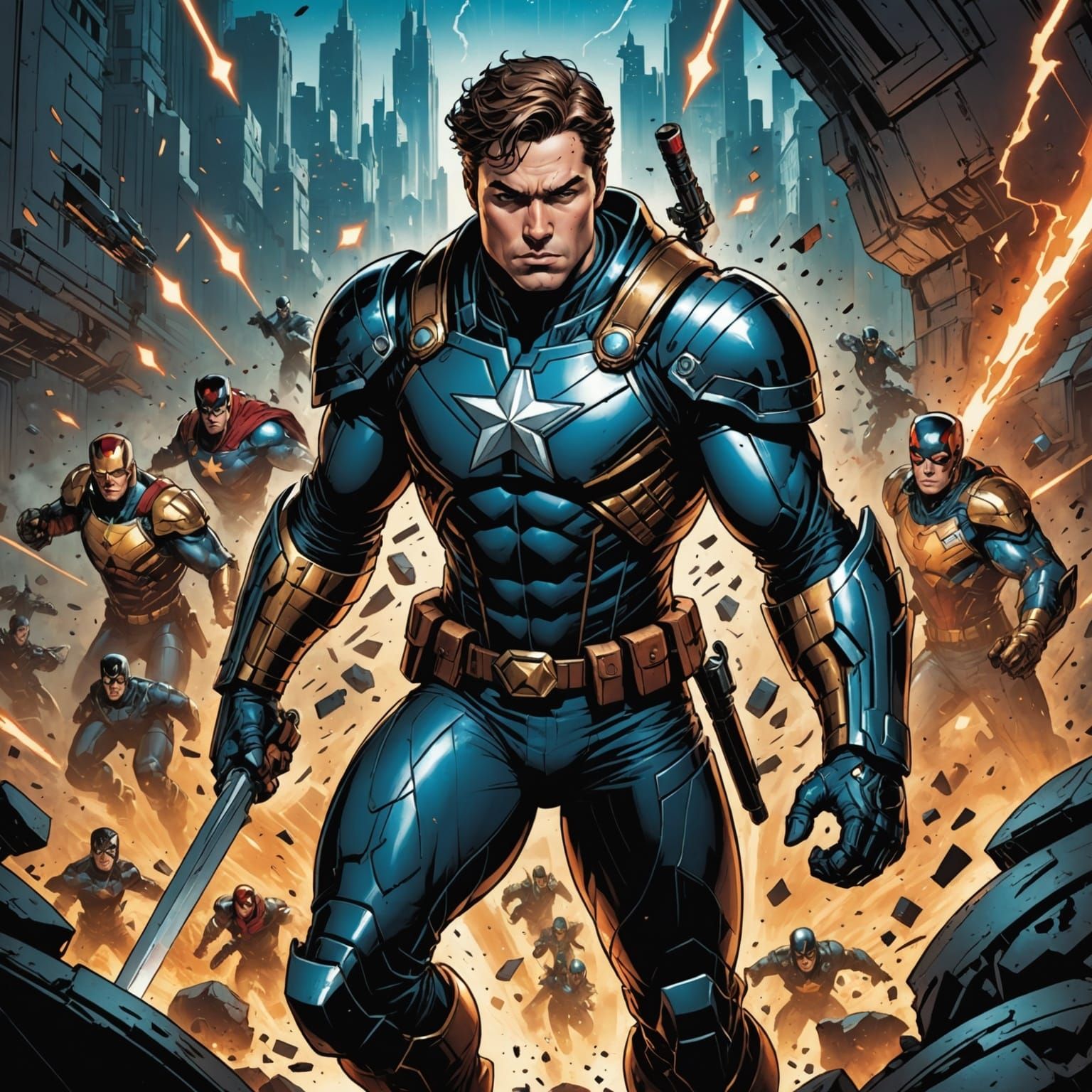 Heroic Figure Exudes Unshakeable Confidence in Comic Book Ar...