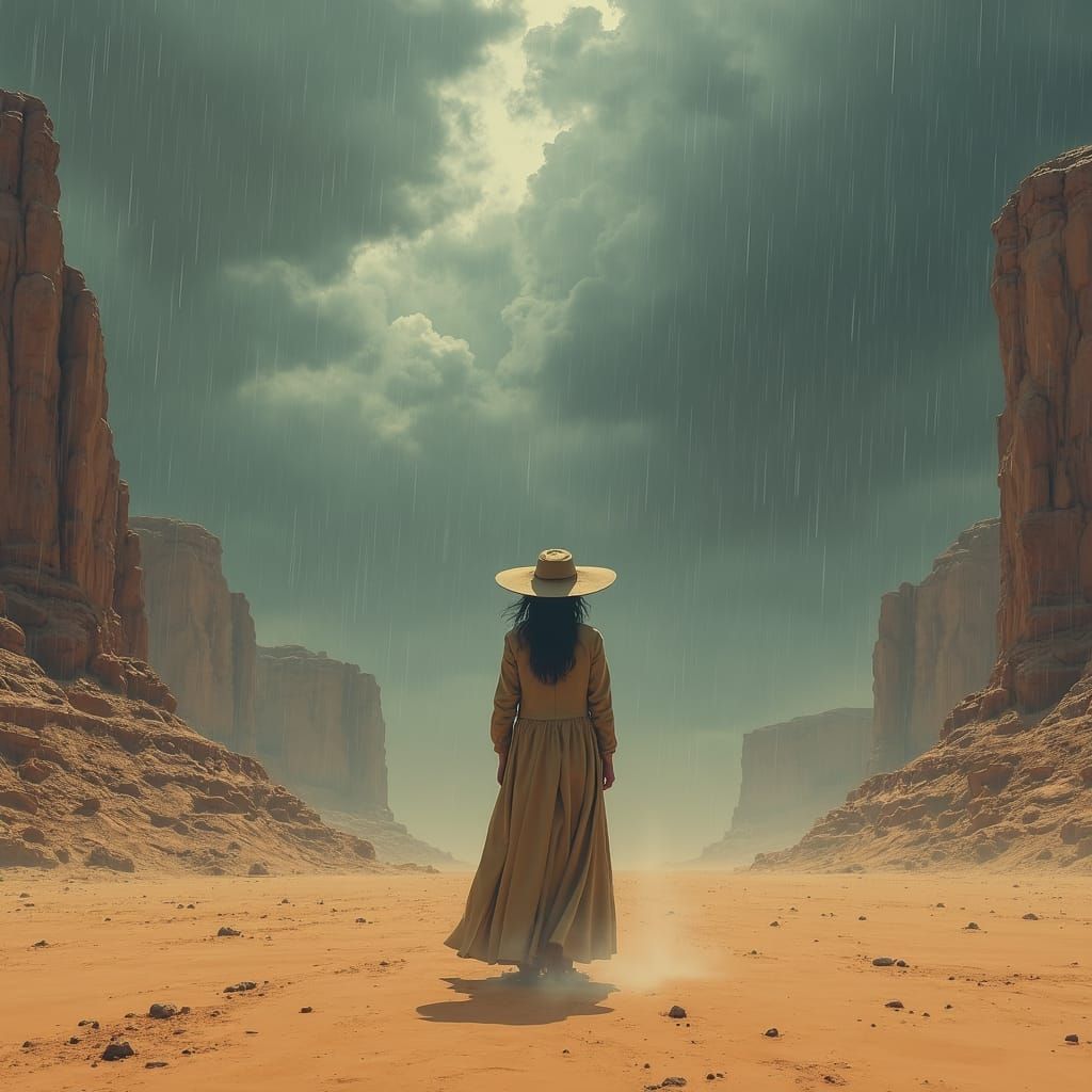 Dystopian Desert Storm: A Surreal Artscape