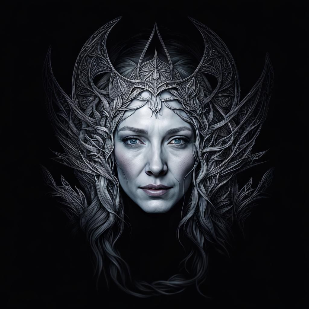 Angelic Galadriel in Hyperrealistic Style