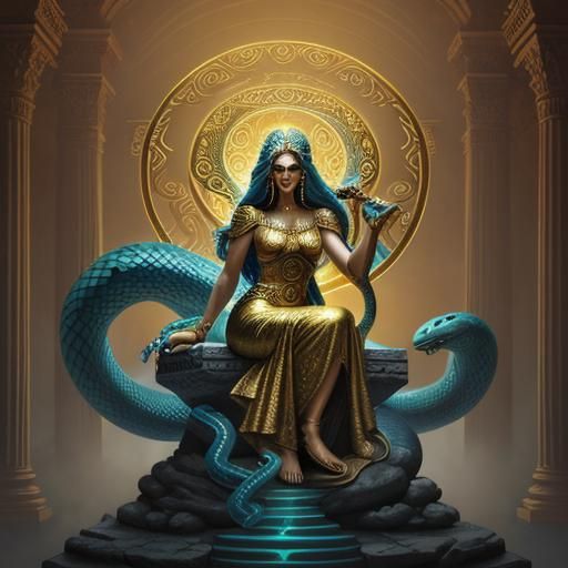 Mystical Snake Woman in Fantasy Art Style