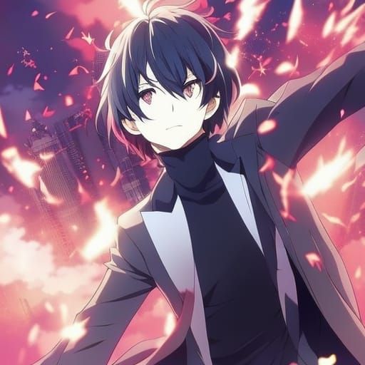 Contemplative Anime Key Visual in Manga Style