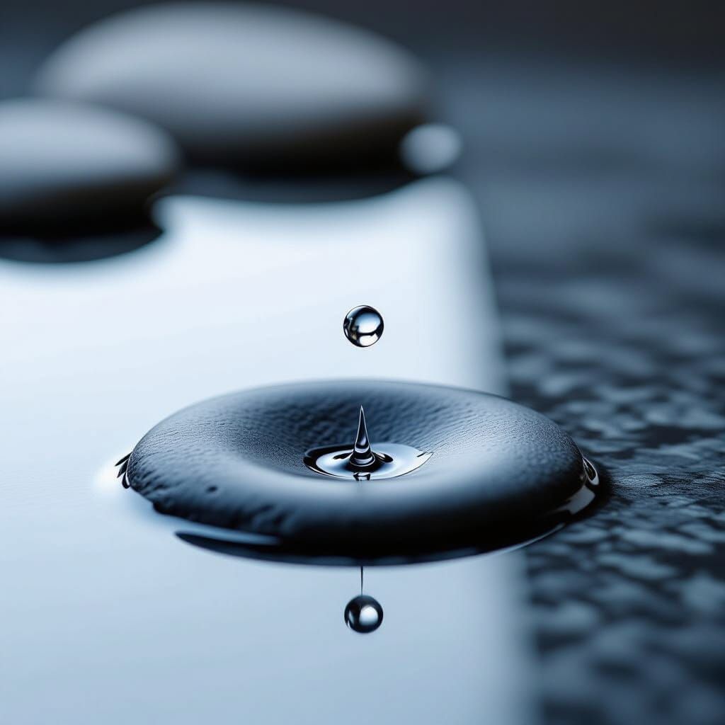 Zen Water Drop Falling on Stone Book Cover