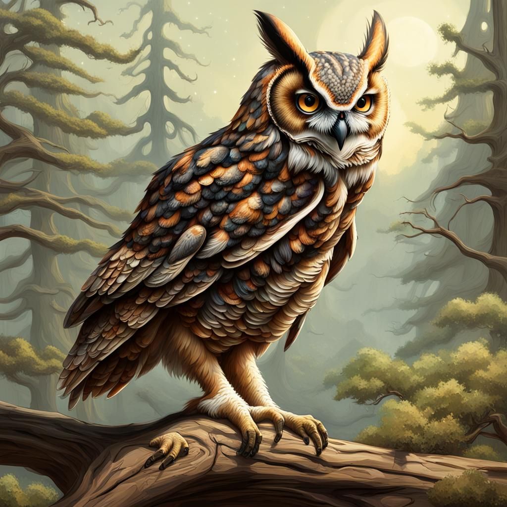 Exoplanet Owls: Speculative Alien Evolution Concept Art