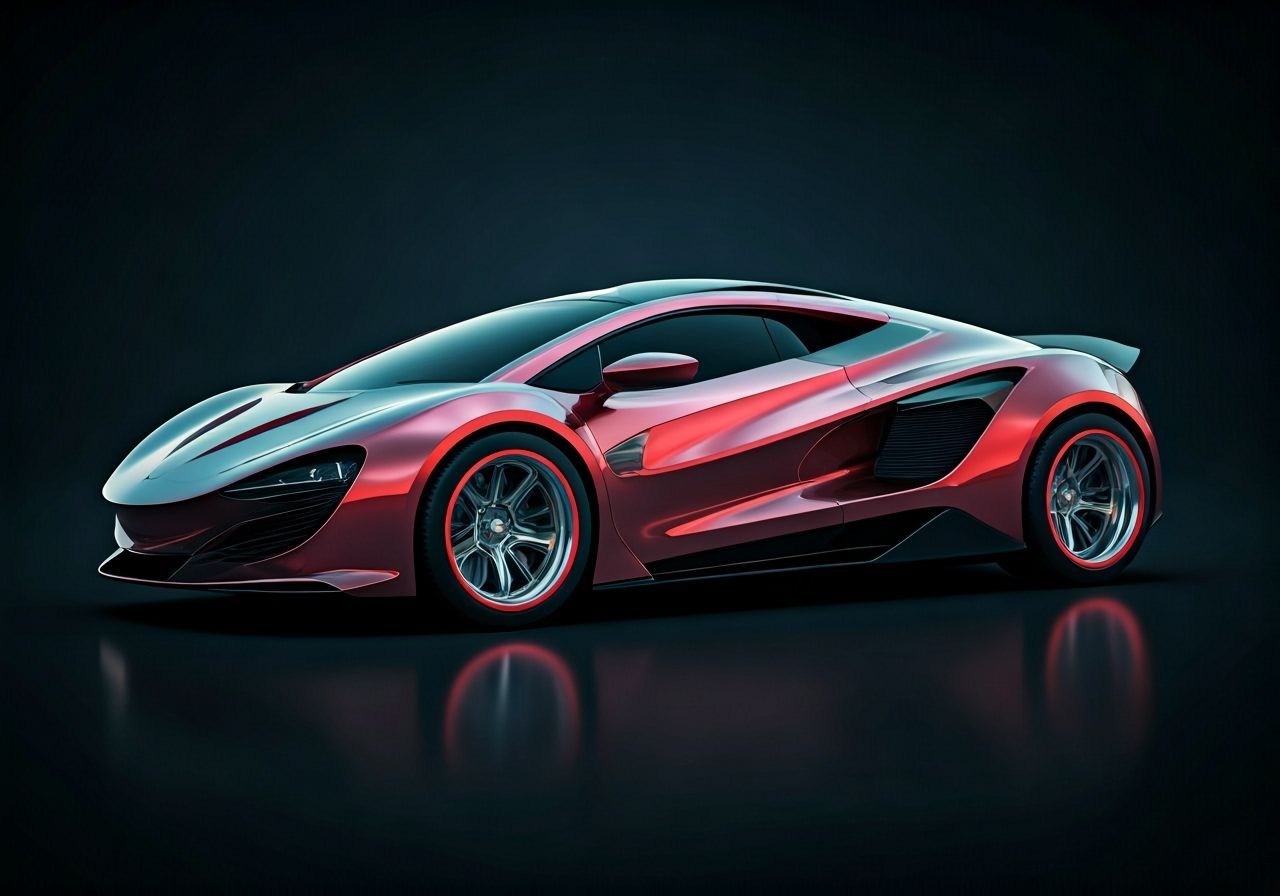 Futuristic Curves in Metallic and Neon Hues