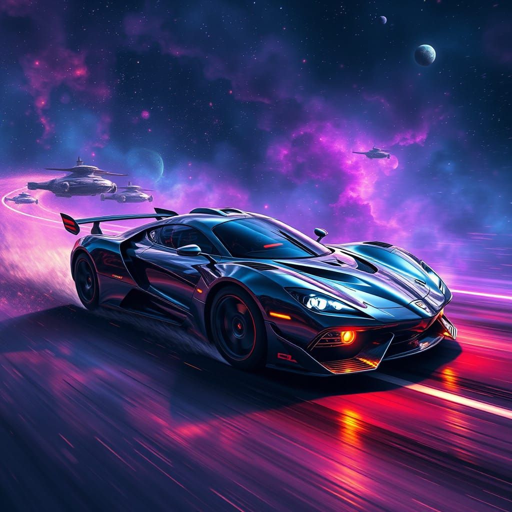 Galactic Roadster in Neon Galaxy