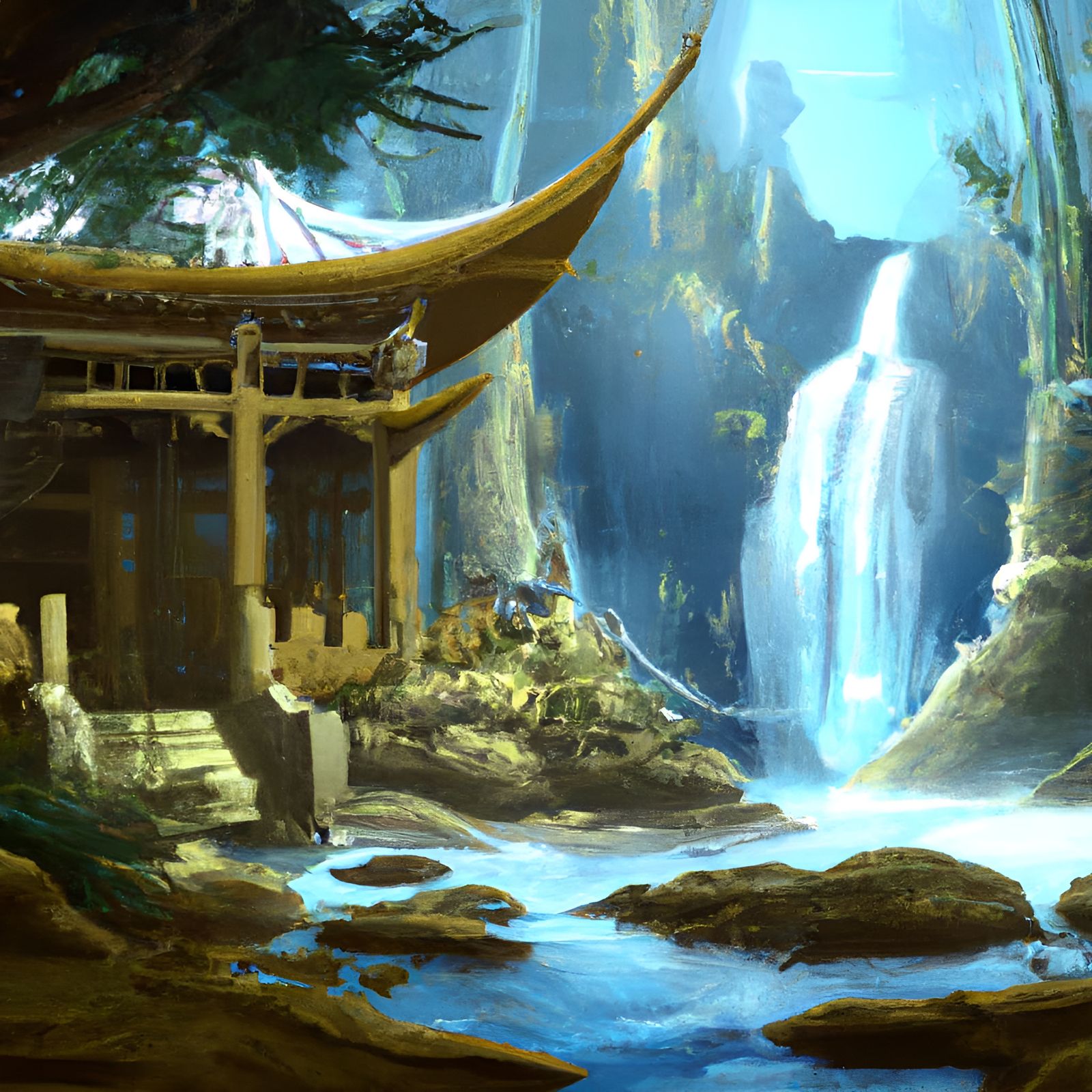Bamboo Forest Shrine: Art Nouveau Landscape