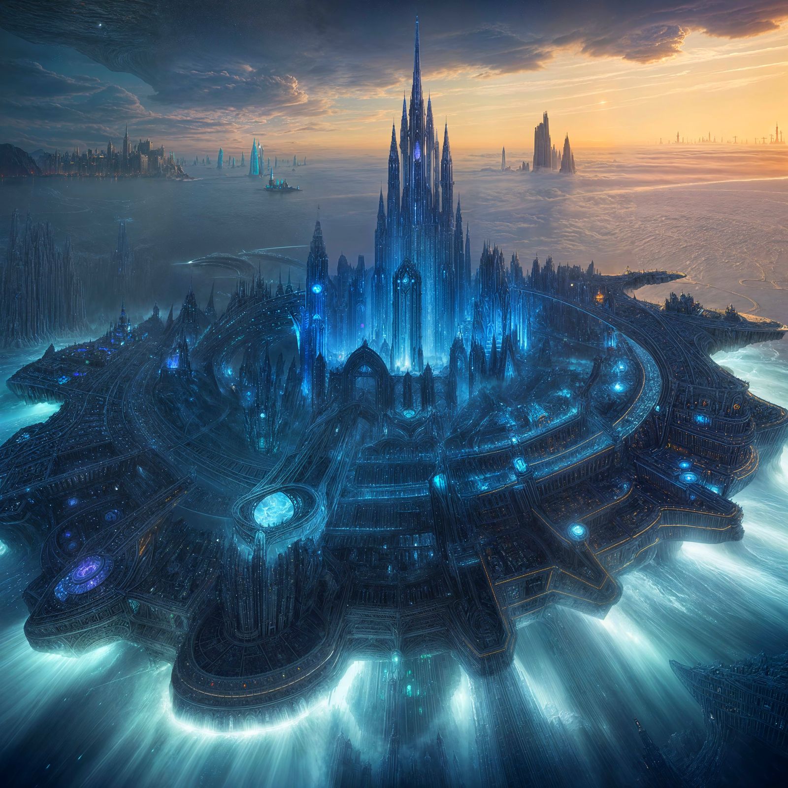 Atlantis City in Crystal Depths