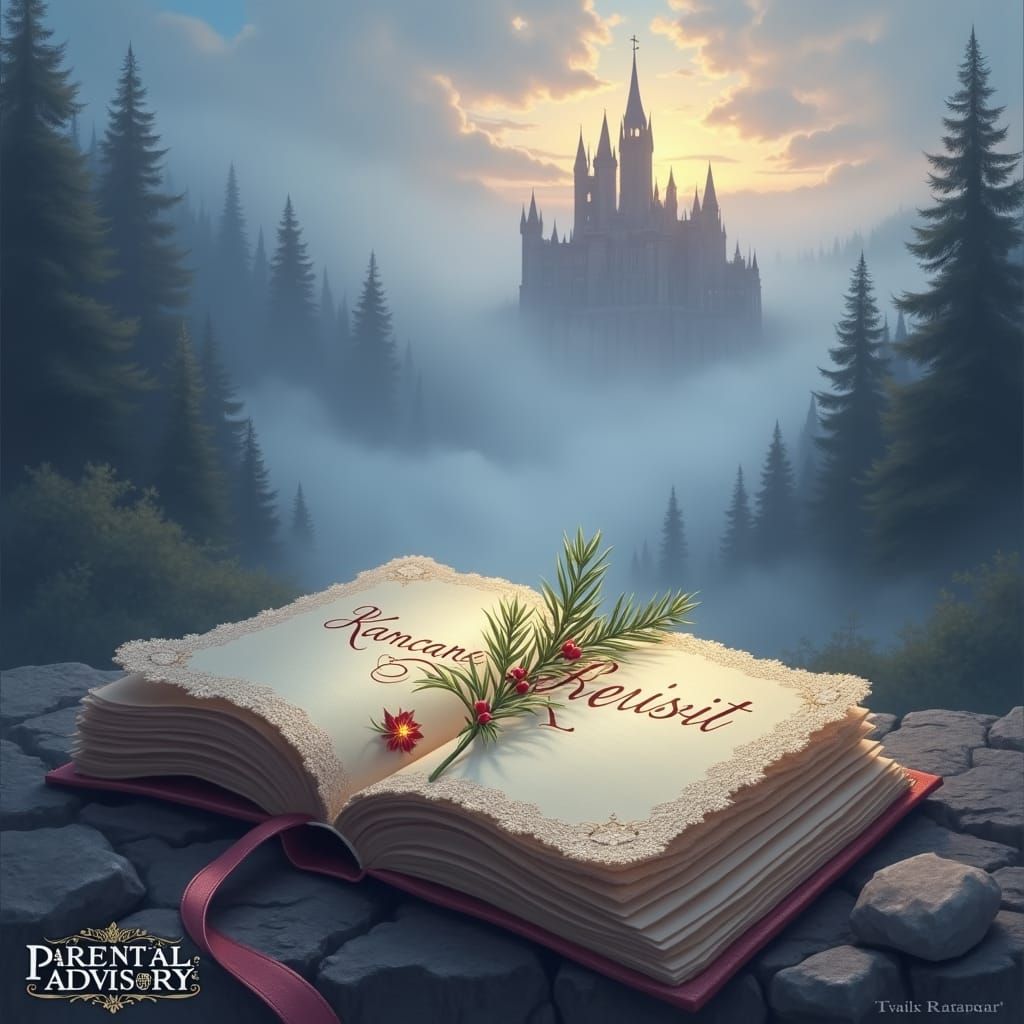 Ethereal Landscape with Journal in Kinkade Style