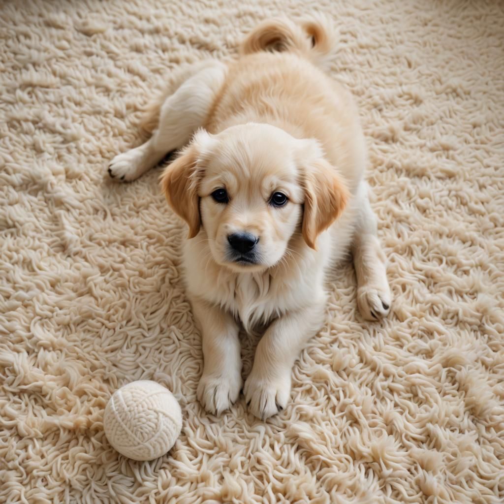 Baby Golden Retriever Portrait in Soft Natural Light