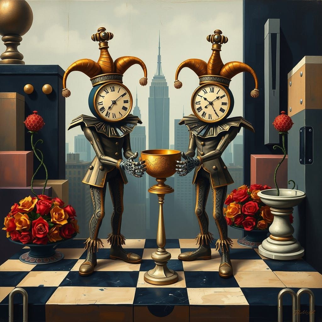 “Jesters Time on Chessboard” (12)