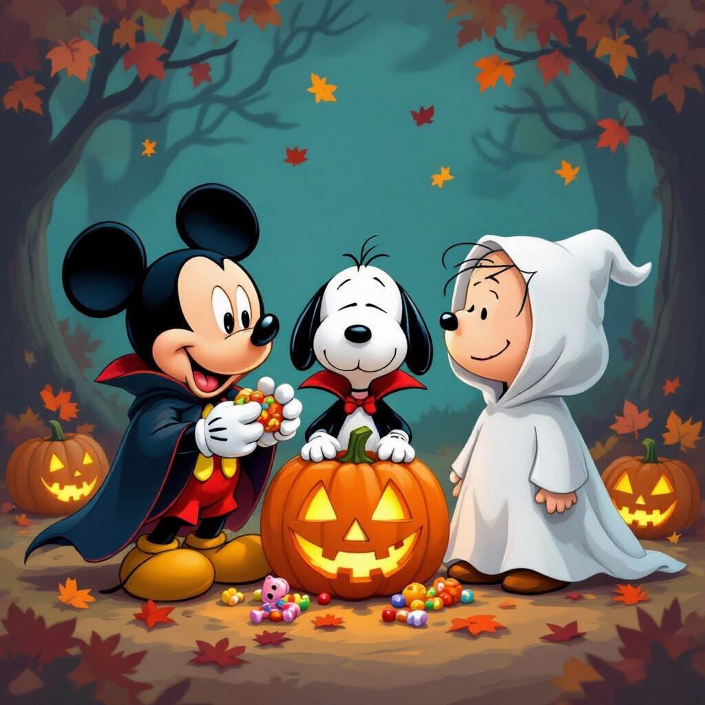 Mickey, Snoopy & Charlie Brown Halloween Candy Celebration