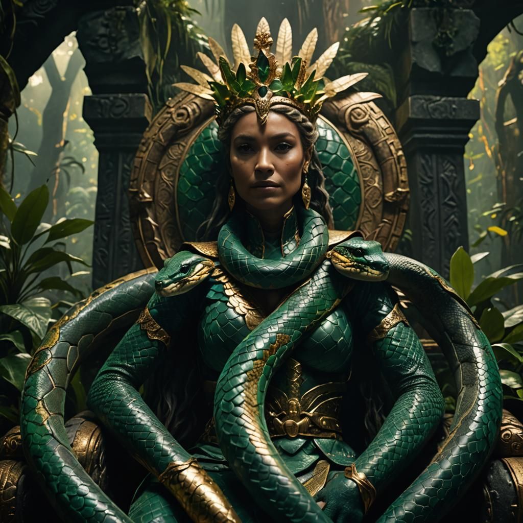 Regal Snake Royalty in Jungle Temple