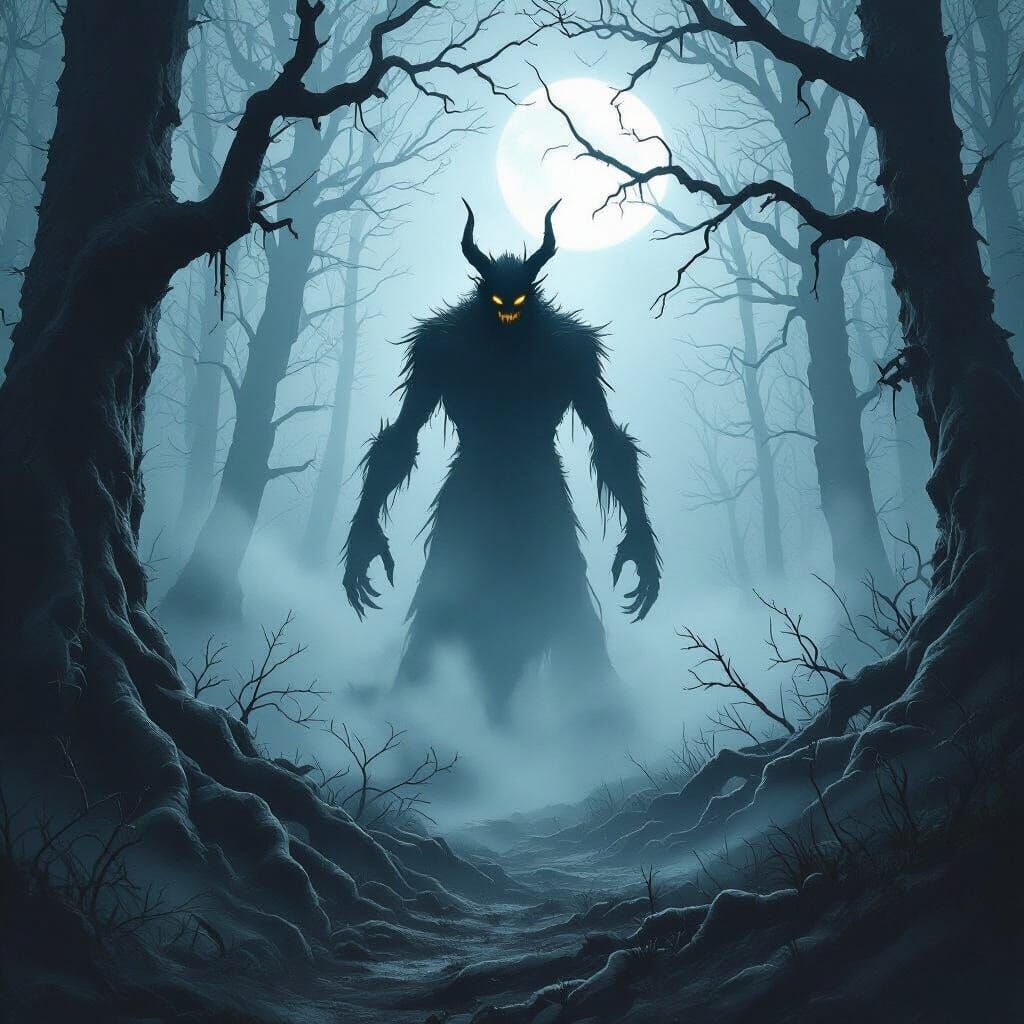Eerie Jersey Devil in Misty Forest